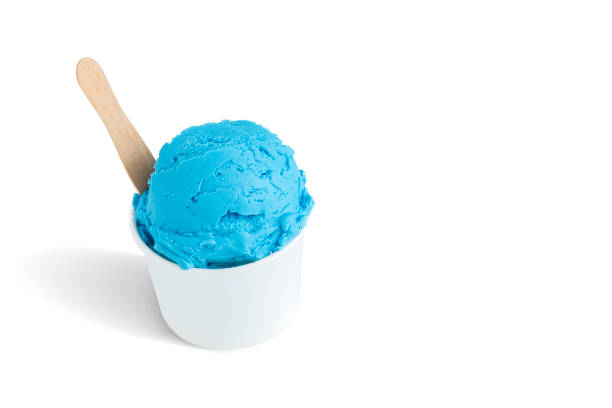 istock Blueberry ice cream on the bowl 1360506182