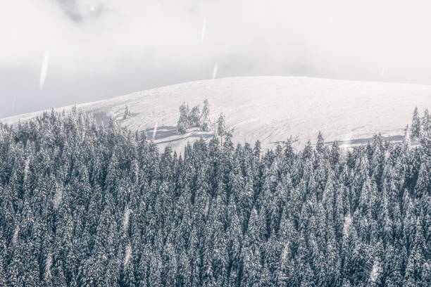 istock Snowy mountain landscape photo 1360510530