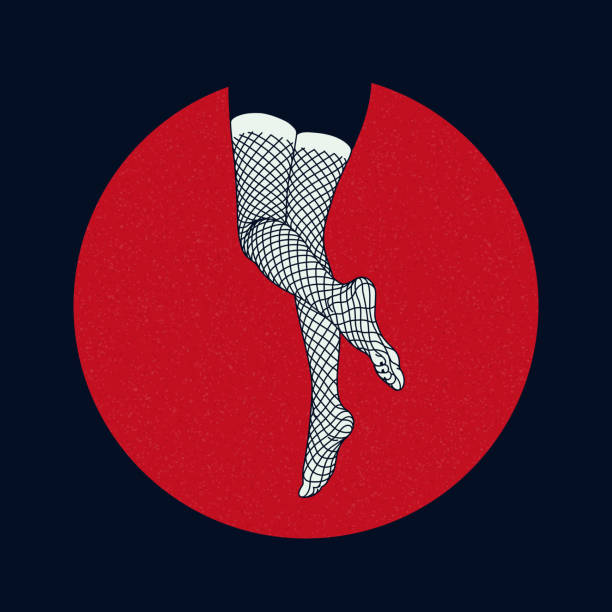 weibliche beine in strumpfhosen - nylon legs stock-grafiken, -clipart, -cartoons und -symbole