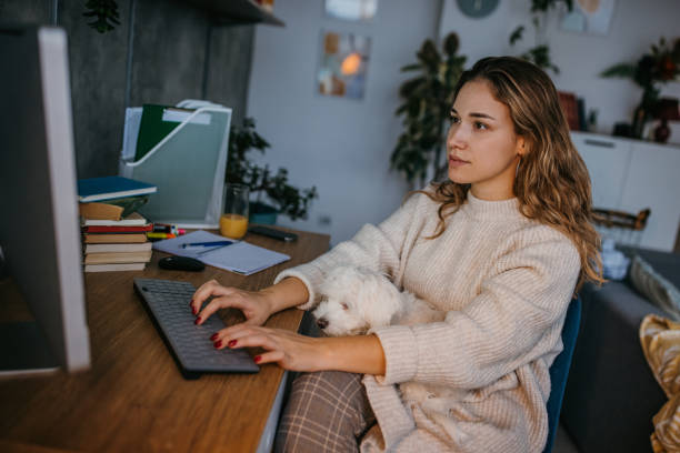 istock Woman working from home 1360517745