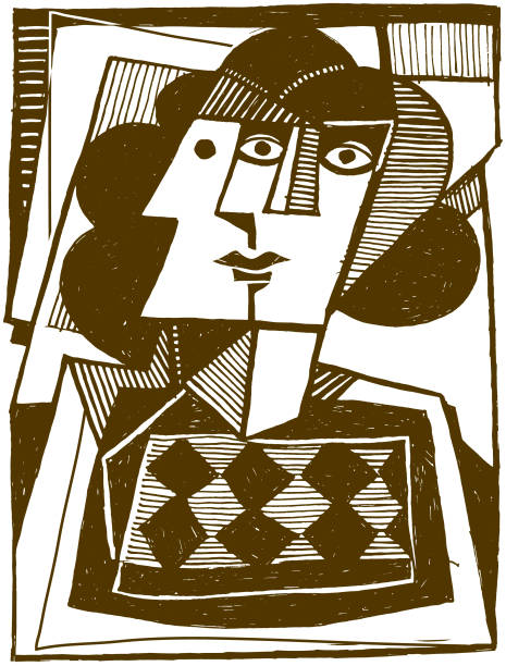 drawn abstract faces - 立體派 插圖 幅插畫檔、美工圖案、卡通及圖標