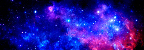 istock Cosmic background with a nebula and a cluster of bright stars 1360523749