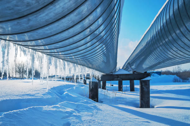 istock Two gas pipeline pipes 1360526000