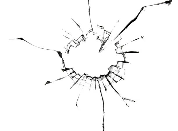 istock Broken glass on a white background. Cracking texture of breaking effect. 1360527722