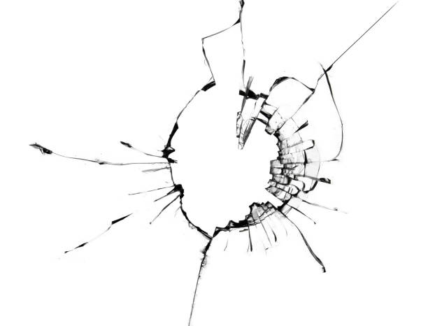 istock The effect of cracked glass. Abstraction on a white background. 1360527729