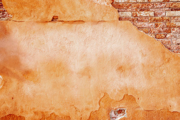 Wall texture. Vintage grunge plaster or concrete stucco surface. Old rough stone on cement pattern wall background. Abstract Web Banner. Copy Space.