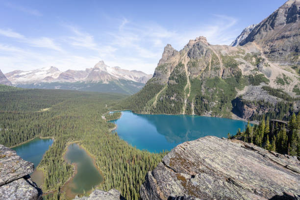istock Beautiful view on alpine valley with  glacial lakes surrounded by mountains 1360533743