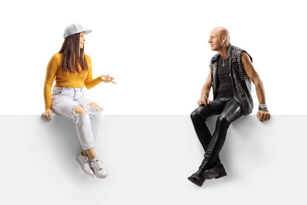 istock Punk listening a young casual female talking while sitting on a panel 1360535837