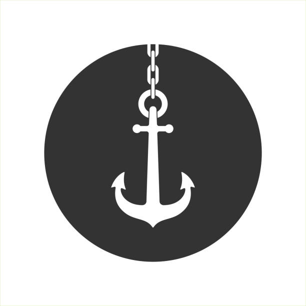 anchor symbol - demir zincir stock illustrations