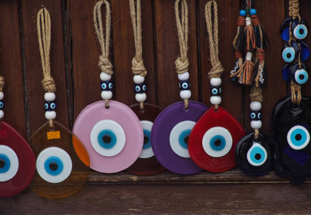istock Glass and metal amulets designed as souvenirs 1360543821
