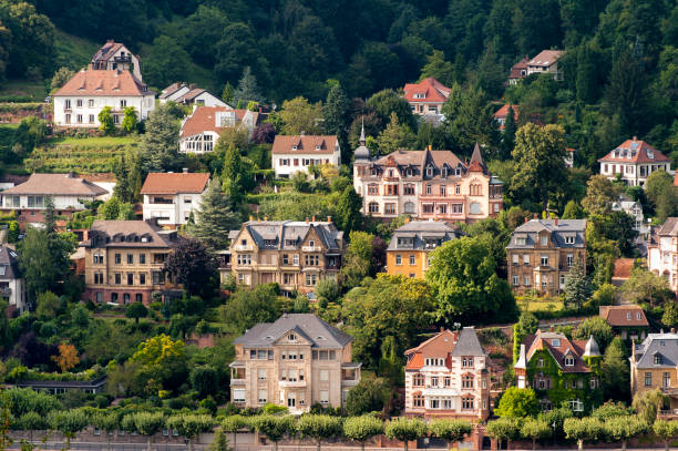 Residential area A hillside villa district in Heidelberg baden württemberg stock pictures, royalty-free photos & images