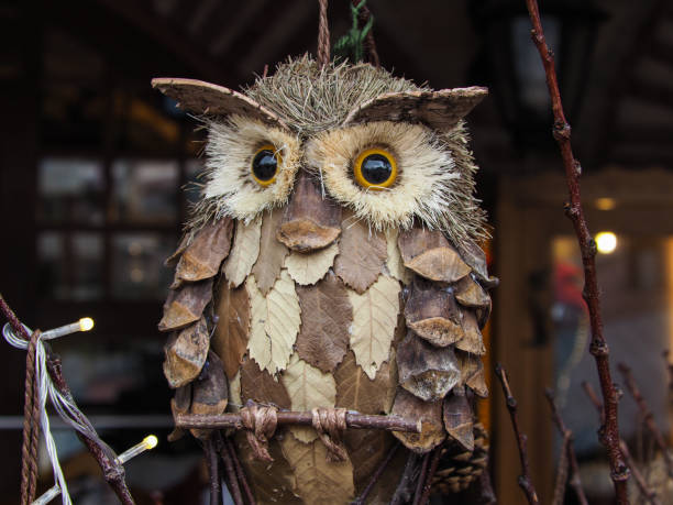 istock Big-eyed owl designed as a souvenir. 1360554126