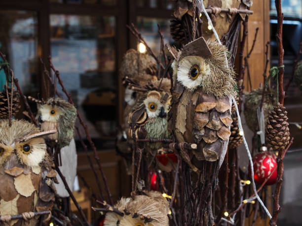 istock Big-eyed owl designed as a souvenir. 1360555533