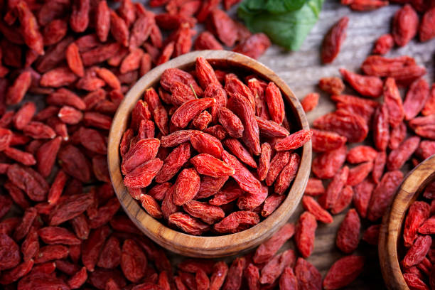 istock Goji berries in a wooden bowl 1360556465