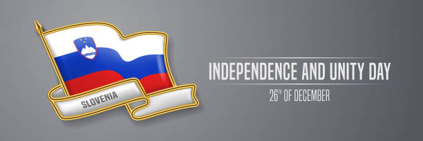 istock Slovenia happy independence and unity day greeting card, banner vector illustration 1360558210