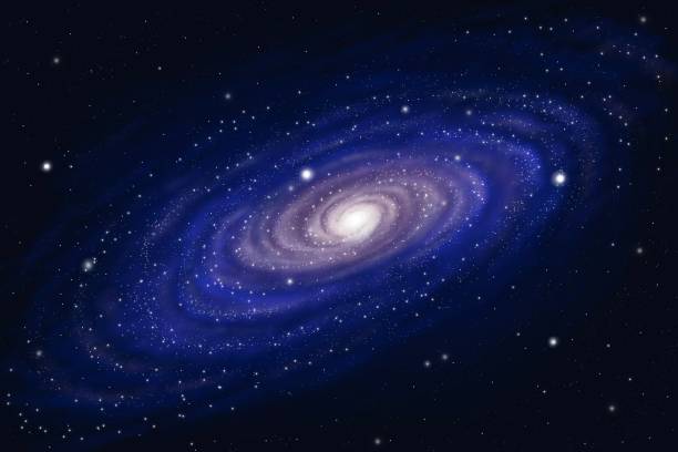 Spiral galaxy, illustration of Milky Way Spiral galaxy, illustration of Milky Way milky way stock illustrations