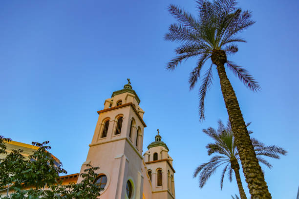 Evening at a church in Phoenix, Arizona