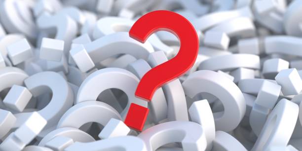 istock Red question mark on white color questionmarks pile background. Wondering why sign. 3d illustration 1360568307