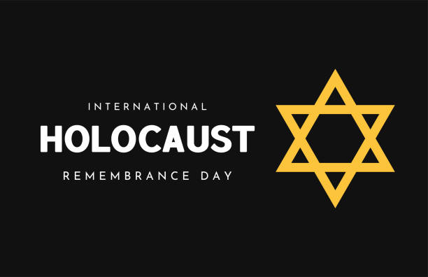ilustrações de stock, clip art, desenhos animados e ícones de holocaust remembrance day card with star of david. vector - holocaust