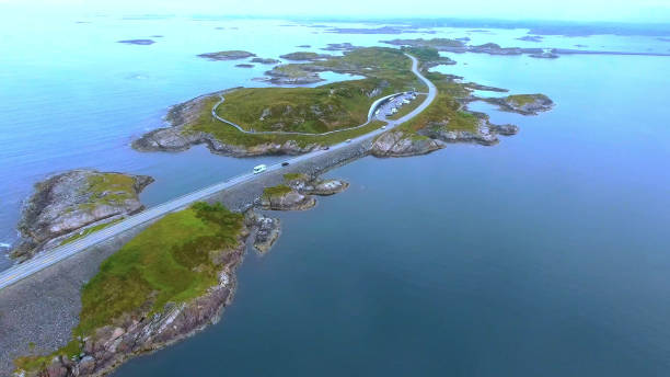 istock Norway coast sea road vacation 1360573134
