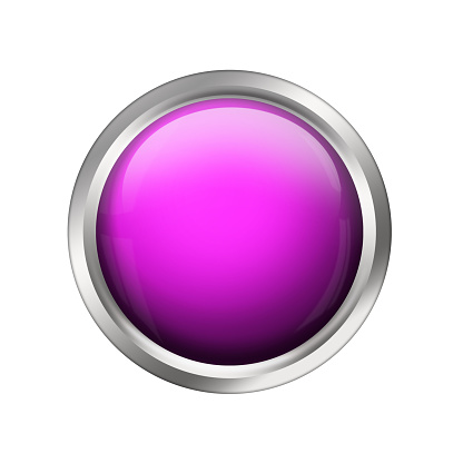 pink shiny button with metallic elements