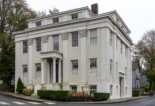 Newport, Rhode Island - October 30, 2021: Historic Levi H. Gale House in Newport, Rhode Island, now is used as a Jewish community center
