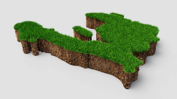 istock Haiti Map Grass and ground texture 3d illustration 1360576574