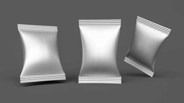 istock Realistic mockup of pillow pack. flow packaging mockups 3d illustration 1360576652
