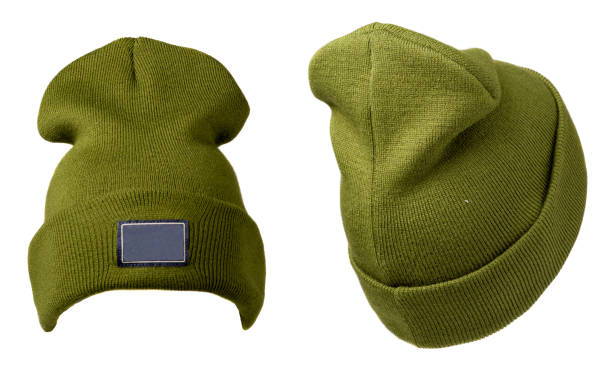 istock hat isolated on white background .knitted hat .green hat . 1360579535