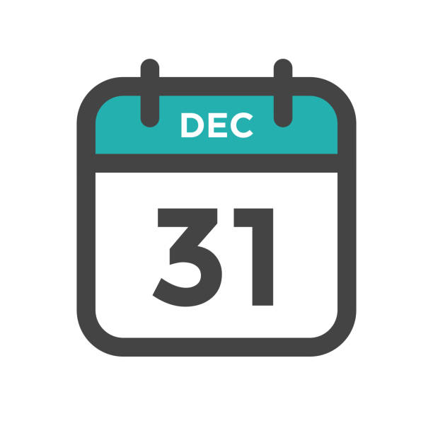 December 31 Calendar Day or Calender Date for Deadlines or Appointment December 31 Calendar Day or Calender Date for Deadline and Appointment december 31 stock illustrations