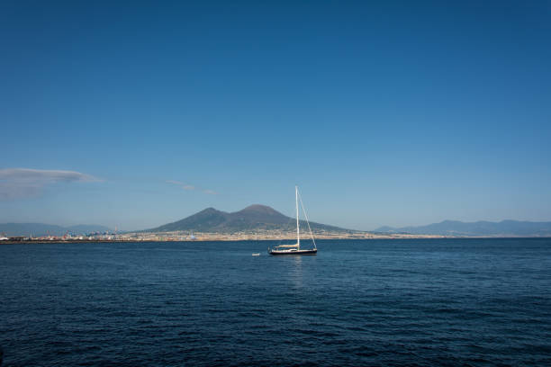 Harbor of Naples - view to the Vesuv