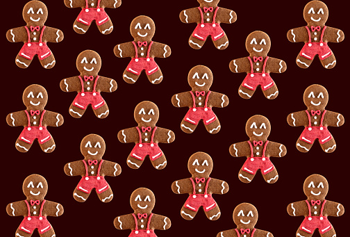 Cute Gingerbread Men for Christmas Concept.