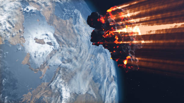 istock Massive Asteroid meteor Rock Heading planet Earth 1360583304