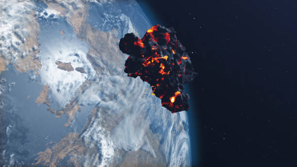 istock Massive Asteroid meteor Rock Heading planet Earth 1360583311