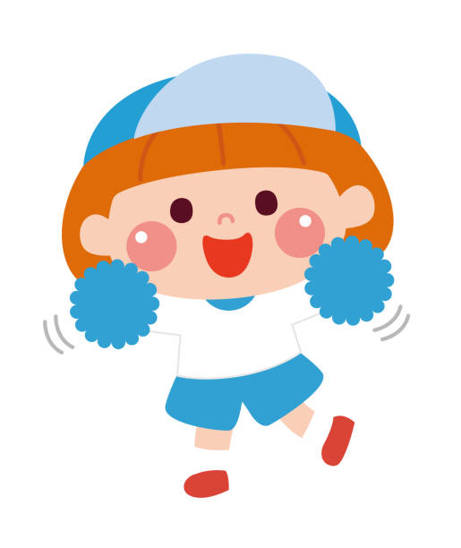 ilustrações, clipart, desenhos animados e ícones de material de ilustração de crianças torcendo no encontro atlético - desenho de criança grupo de adolescentes
