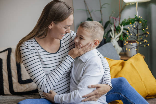 istock Mother and son at home 1360585466
