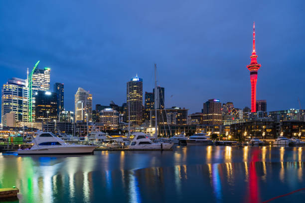 istock Beautiful Auckland Skyline Just after the sunset. 1360586619