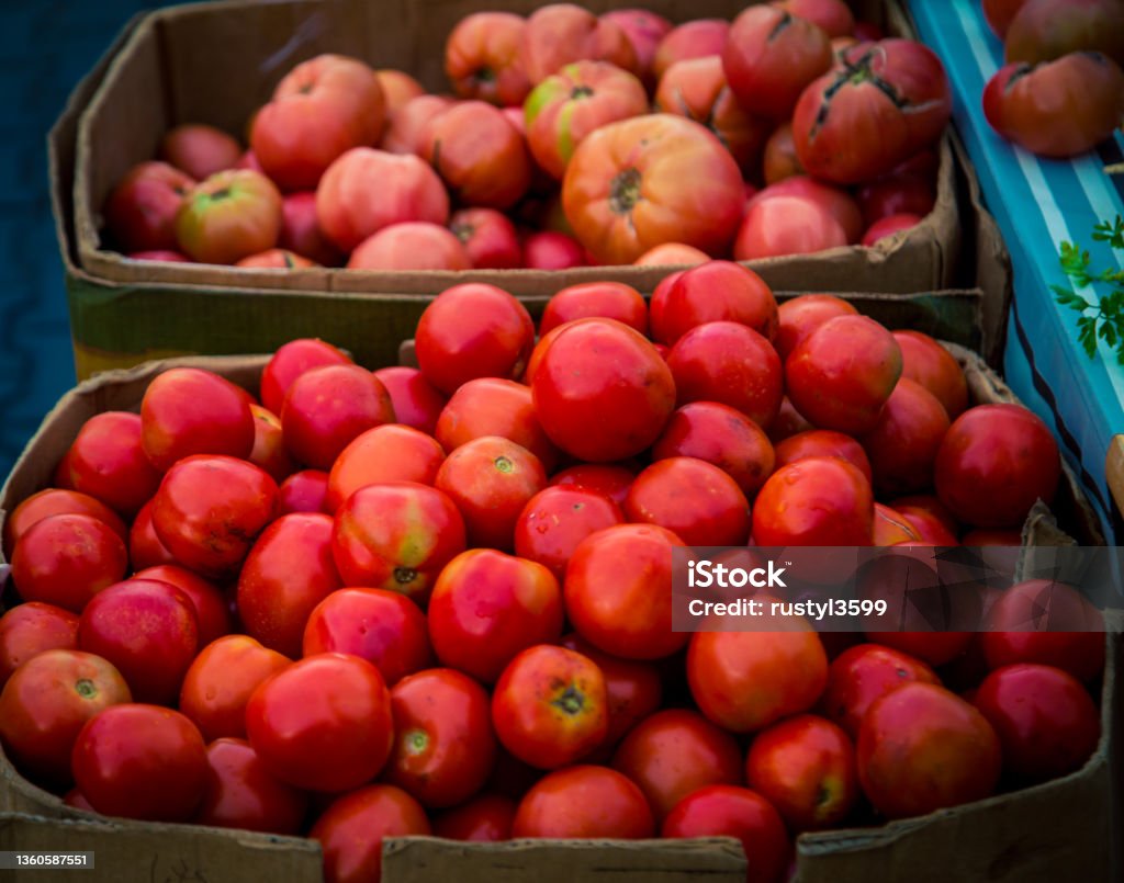 fresh tomatoes at a market in Romania fresh tomatoes at a market in Sibu Romania Agriculture Stock Photo
