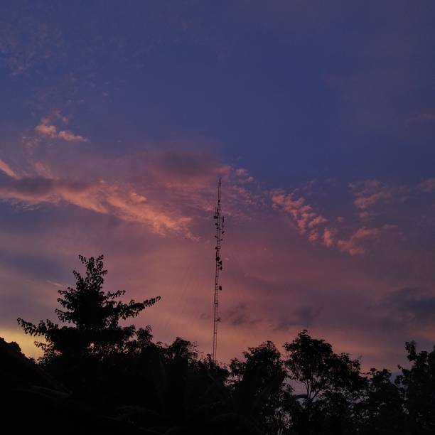 The sunset view looks beautiful from a distance.