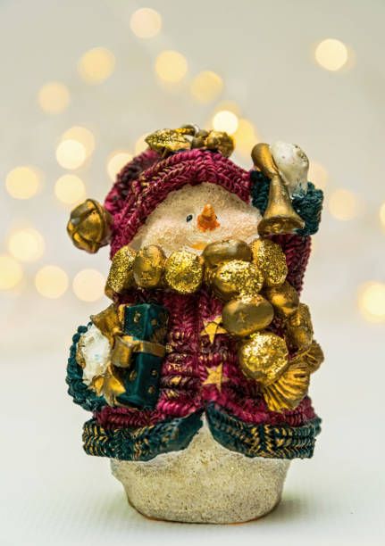 istock Isolated toy white new year snowman 1360593328