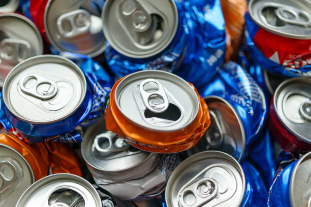 istock recycle aluminum metal crushed can waste background 1360599797