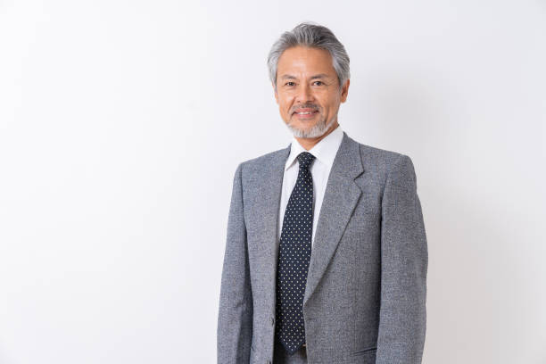 senior asian businessman - asian ethnicity suit business men imagens e fotografias de stock