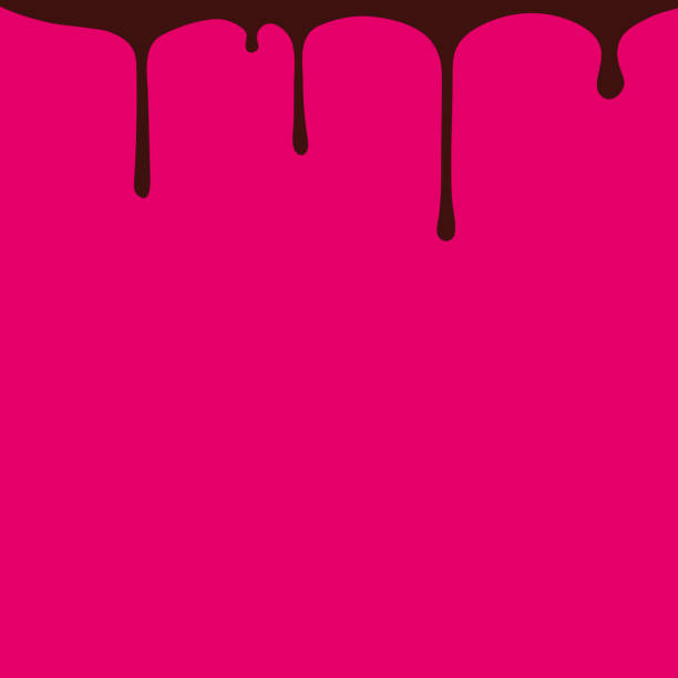 istock Fashionable background illustration with chocolate melted in a dark pink background 1360603965