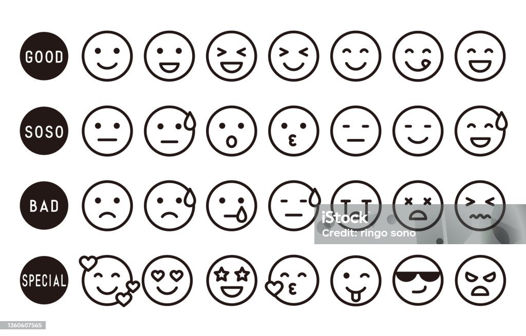 Emotion anime icon sad in simple black design Stock Vector