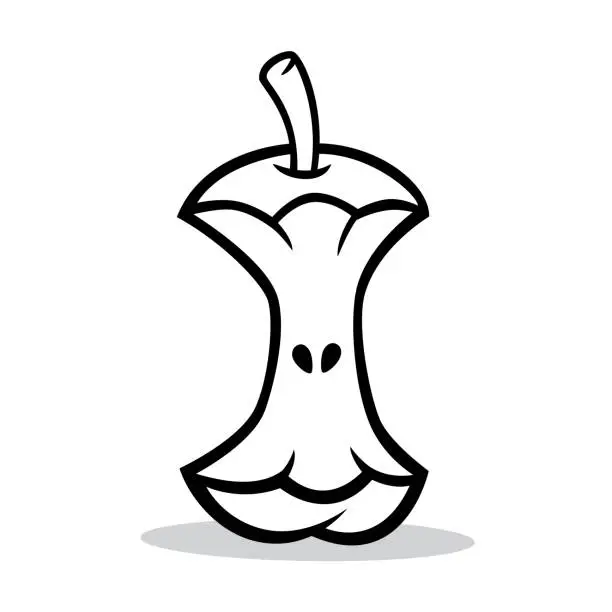 Vector illustration of Apple Core Doodle 5