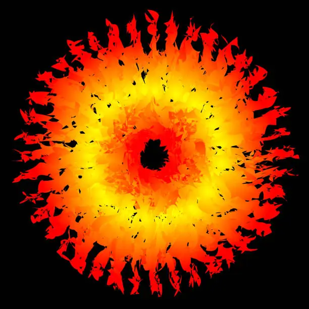 Vector illustration of Abstract circles explode like fire