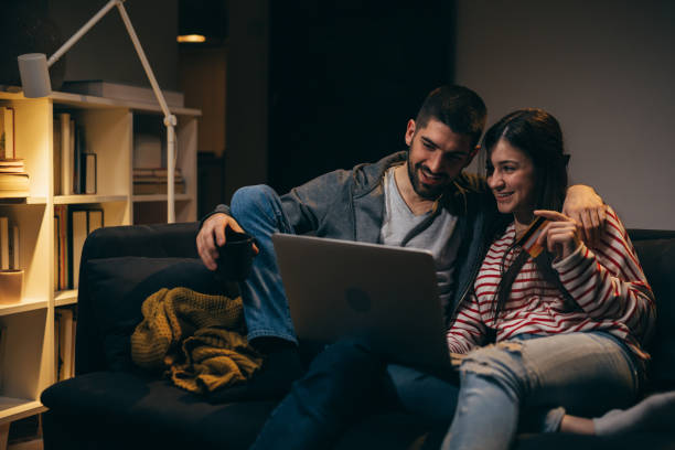 istock young couple enjoying time at home. evening night scene 1360635267