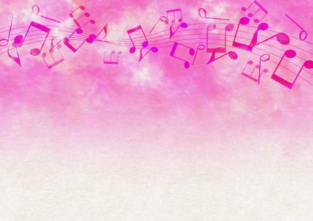 istock Illustration of a pink musical note on construction paper 1360637035