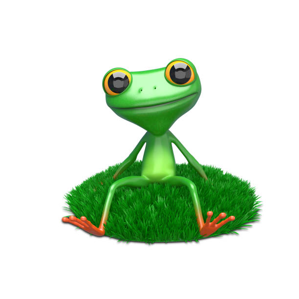istock 3D Illustration of a Frog on a Green Lawn 1360637295