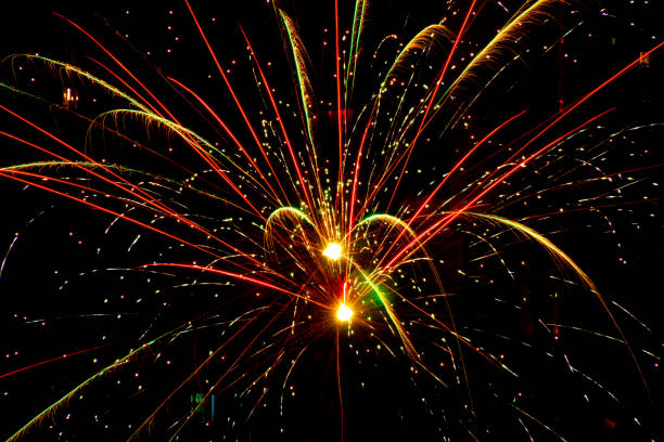 color explosion. the holiday fireworks are in full bloom. - opening ceremony flash imagens e fotografias de stock